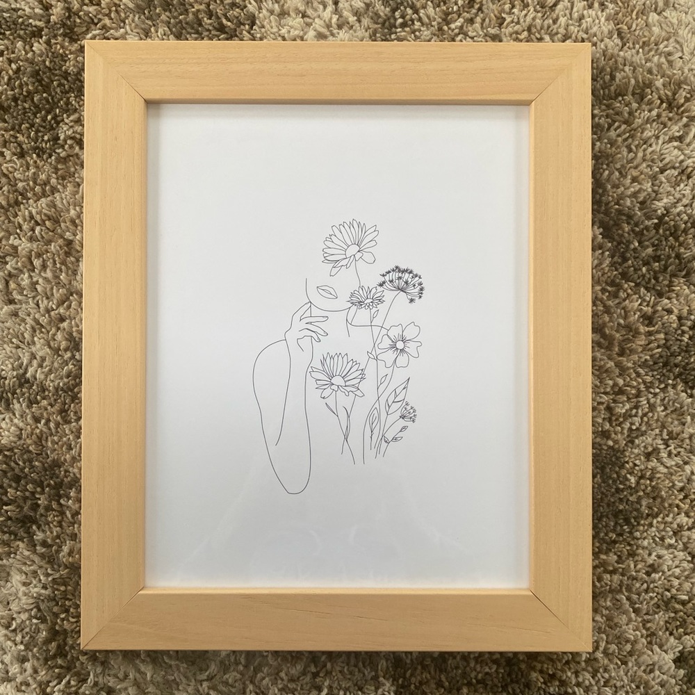 Line Art Print - Flower Girl